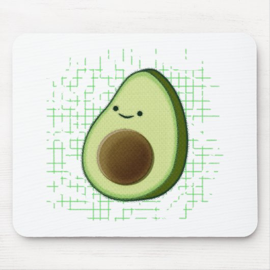Cute Cartoon Avocado on Distress Background Muismat (Voorkant)