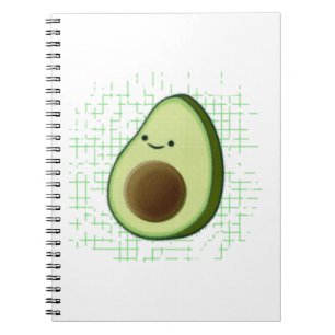 Cute Cartoon Avocado on Distress Background Notitieboek