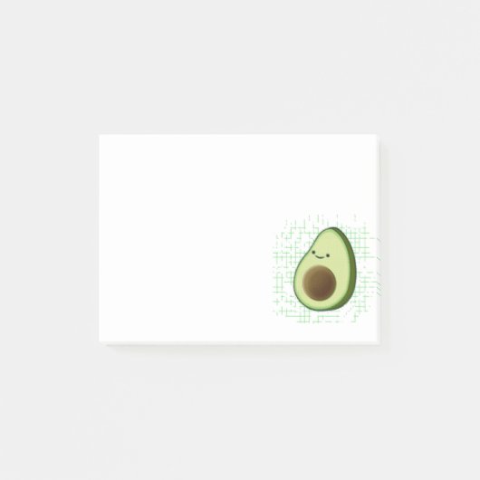 Cute Cartoon Avocado on Distress Background Post-it® Notes (Voorkant)