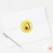 Cute Cartoon Avocado on Distress Background Ronde Sticker (Envelop)