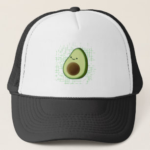 Cute Cartoon Avocado on Distress Background Trucker Pet