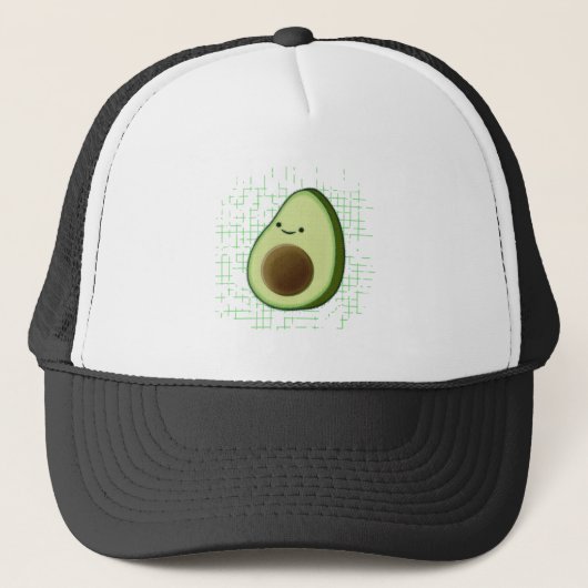 Cute Cartoon Avocado on Distress Background Trucker Pet (Voorkant)