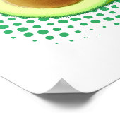 Cute Cartoon Avocado on Distress Green Vortex P Poster (Hoek)