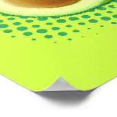 Cute Cartoon Avocado on Distress Green Vortex Poster (Hoek)