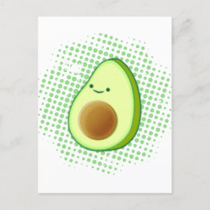 Cute Cartoon Avocado on Distress Vortex Briefkaart
