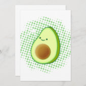 Cute Cartoon Avocado on Distress Vortex Kaart (Voorkant / Achterkant)