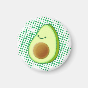 Cute Cartoon Avocado on Distress Vortex Magneet