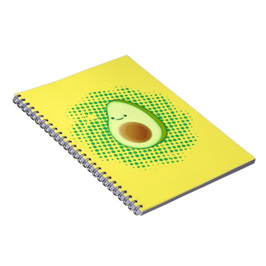 Cute Cartoon Avocado on Distress Vortex Notitieboek (Rechterzijde)
