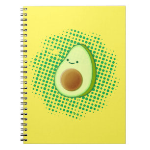 Cute Cartoon Avocado on Distress Vortex Notitieboek