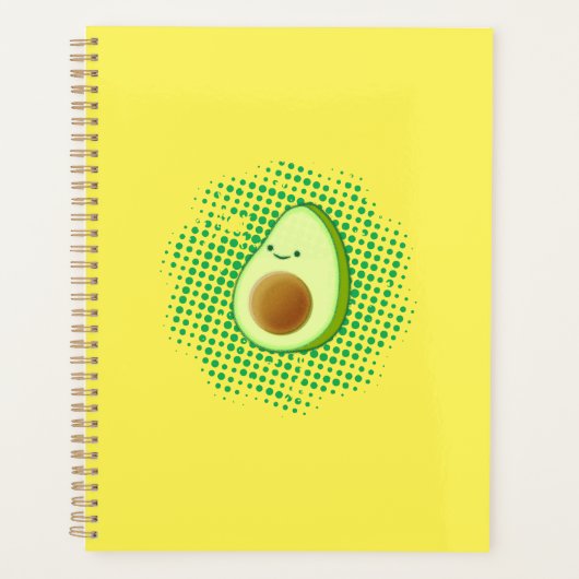 Cute Cartoon Avocado on Distress Vortex Planner (Voorkant)