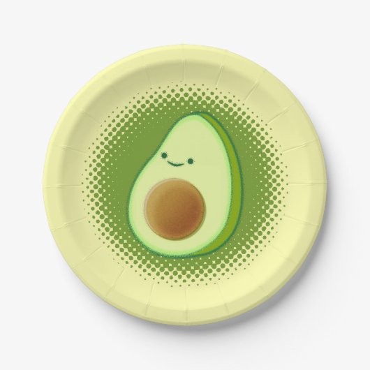 Cute Cartoon Avocado Papieren Bordje (Voorkant)