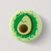 Cute Cartoon Avocado Ronde Button 3,2 Cm (Voorkant)