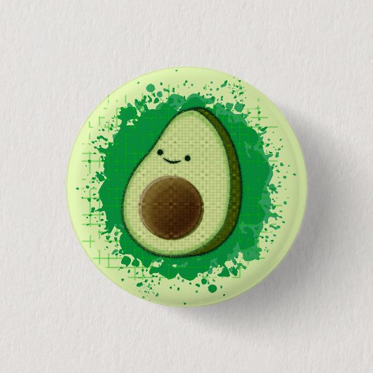 Cute Cartoon Avocado Ronde Button 3,2 Cm (Voorkant)