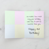 Cute Cartoon Baby Boy 1e verjaardag Kaart (Binnen)