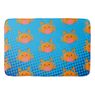 Cute Cartoon Baby Crab Blue Ocean Badmat