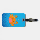 Cute Cartoon Baby Crab Blue Ocean Bagagelabel (Achterkant horizontaal)