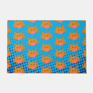 Cute Cartoon Baby Crab Blue Ocean Deurmat