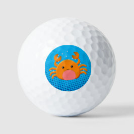 Cute Cartoon Baby Crab Blue Ocean Golfballen