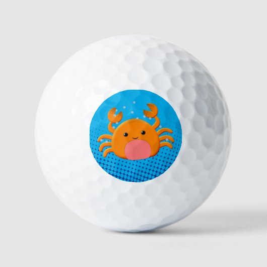 Cute Cartoon Baby Crab Blue Ocean Golfballen (Voorkant)