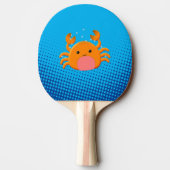 Cute Cartoon Baby Crab Blue Ocean Tafeltennisbatje (Achterkant)