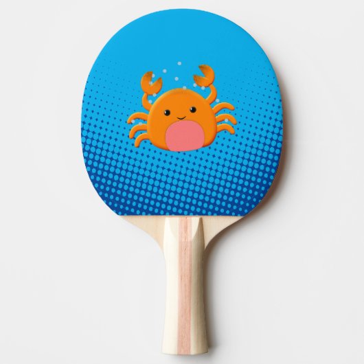 Cute Cartoon Baby Crab Blue Ocean Tafeltennisbatje (Voorkant)