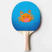 Cute Cartoon Baby Crab Blue Ocean Tafeltennisbatje (Achterkant)
