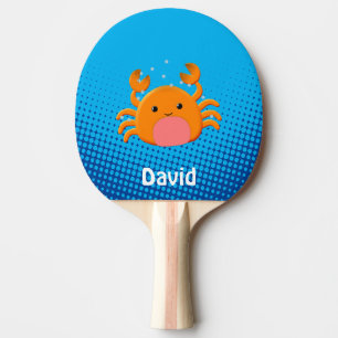 Cute Cartoon Baby Crab Blue Ocean Tafeltennisbatje