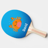 Cute Cartoon Baby Crab Blue Ocean Tafeltennisbatje (Zijkant)