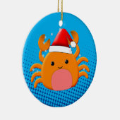 Cute Cartoon Baby Crab Santas Pet Keramisch Ornament (Rechts)