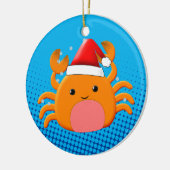 Cute Cartoon Baby Crab Santas Pet Keramisch Ornament (Links)