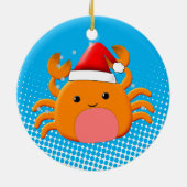 Cute Cartoon Baby Crab Santas Pet Keramisch Ornament (Achterkant)