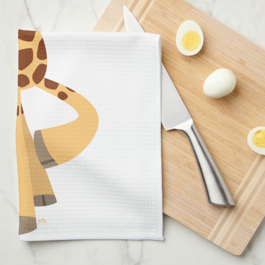 Cute Cartoon Baby Giraffe Kitchen Towel Theedoek (Quarter Fold)