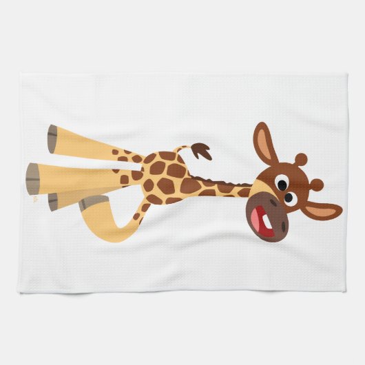Cute Cartoon Baby Giraffe Kitchen Towel Theedoek (Horizontaal)