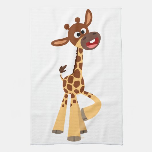 Cute Cartoon Baby Giraffe Kitchen Towel Theedoek (Verticaal)