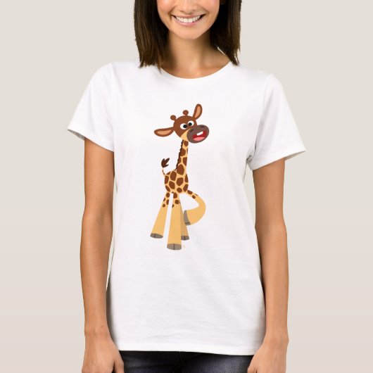 Cute Cartoon Baby Giraffe T-shirt (Voorkant)