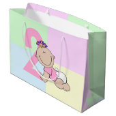 Cute Cartoon Baby Girl 2e verjaardag Groot Cadeauzakje (Achterkant Gekanteld)