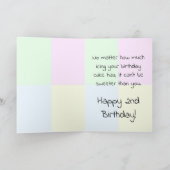 Cute Cartoon Baby Girl 2e verjaardag Kaart (Binnen)