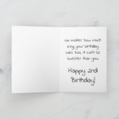 Cute Cartoon Baby Girl 2e verjaardag Kaart (Binnen)