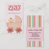 Cute Cartoon Baby Girl in Pink Pram Modern Visitekaartje (Voorkant / Achterkant)