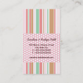 Cute Cartoon Baby Girl in Pink Pram Modern Visitekaartje (Achterkant)