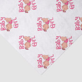 Cute Cartoon Baby Girl-tekst in helder roze - Tissuepapier (Detail)