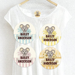 Cute Cartoon Baby Koala Kids Naam Kleding Labels