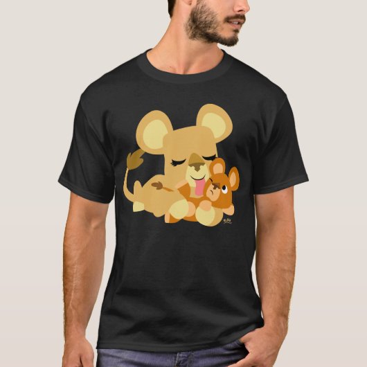 Cute Cartoon Baby Lion's Bath T-Shirt (Voorkant)