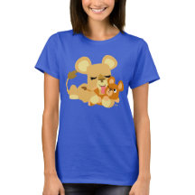 Cute Cartoon Baby Lion's Bath Women T-Shirt