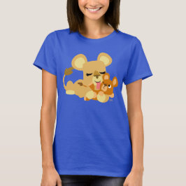 Cute Cartoon Baby Lion's Bath Women T-Shirt