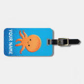Cute Cartoon Baby Octopus Blue Ocean Bagagelabel (Voorkant horizontaal)