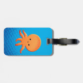 Cute Cartoon Baby Octopus Blue Ocean Bagagelabel (Achterkant horizontaal)
