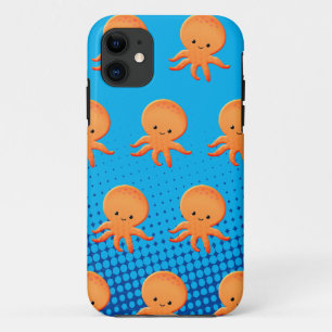 Cute Cartoon Baby Octopus Blue Ocean Case-Mate iPhone Case