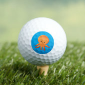 Cute Cartoon Baby Octopus Blue Ocean Golfballen (Insitu Shirt)