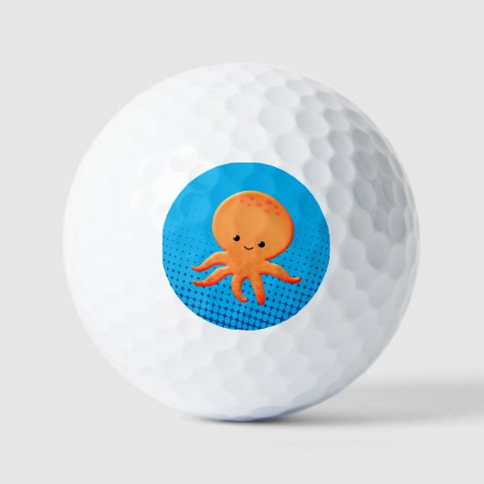 Cute Cartoon Baby Octopus Blue Ocean Golfballen (Voorkant)
